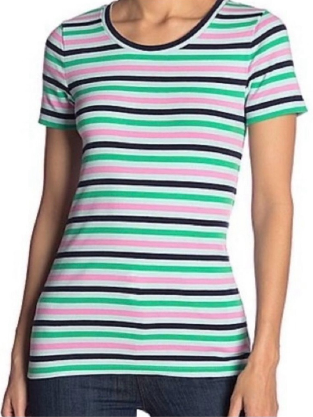 J.Crew Perfect-Fit Striped Crewneck T-Shirt Women’s size XL